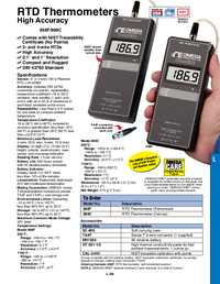 Thumbnail of document Data Sheet - 869C 1 Channel 3 & 4 Wire PT100 RTD Temperature Meter